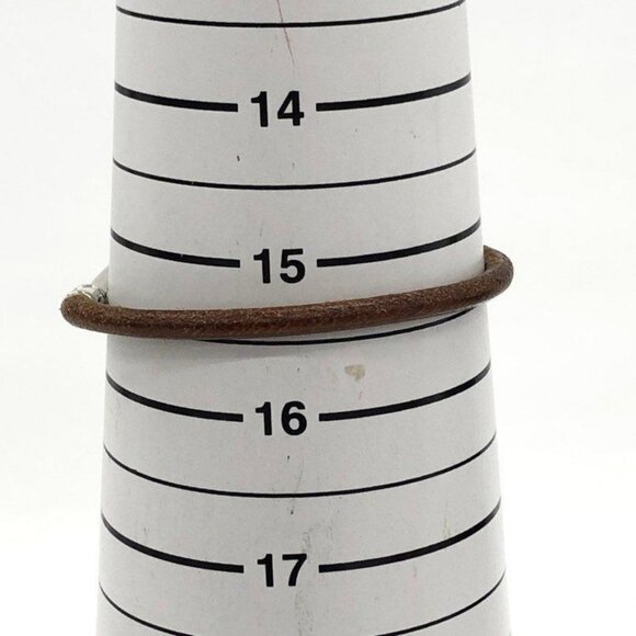 Authentic HERMES Jumbo Hook Bracelet Stainless Steel Leather Silver Brown - Picture 7 of 7